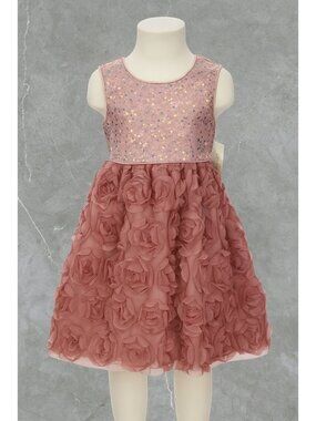 NWT Kensie Girl Sequin Rosette Dress Size 16 / Pink Rose